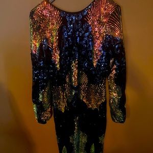 Maxi multi color sequin dress new with tags